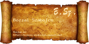 Bozzai Szabolcs névjegykártya