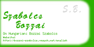 szabolcs bozzai business card